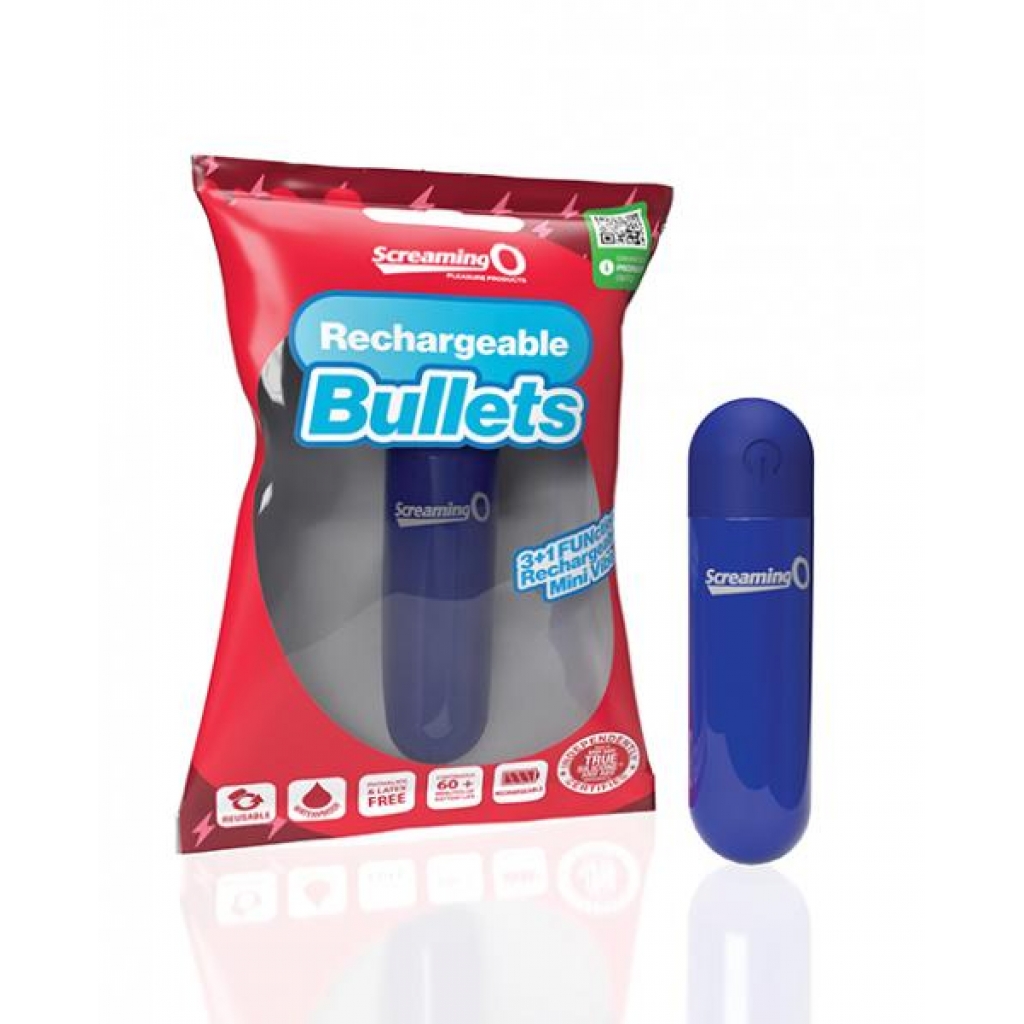 Screaming O Rechargeable Bullets - Blue - Bullet Vibrators