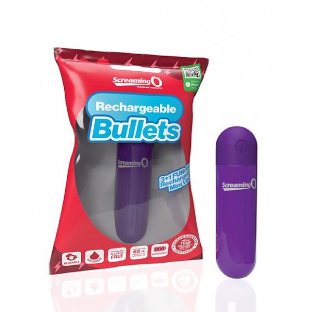 Screaming O Rechargeable Bullets - Purple - Bullet Vibrators