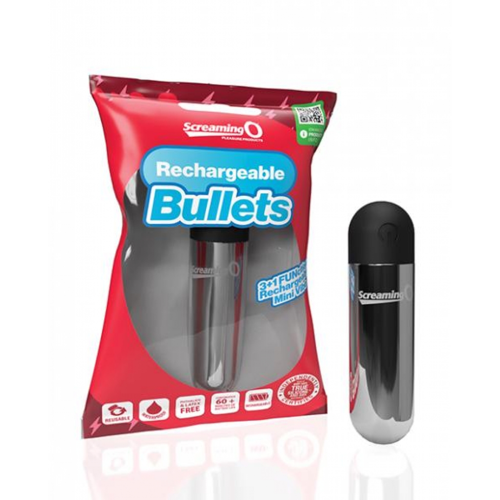 Screaming O Rechargeable Bullets - Silver - Bullet Vibrators