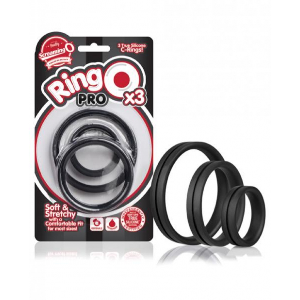 Screaming O Ringo Pro X3 - Black - Cock Ring Trios