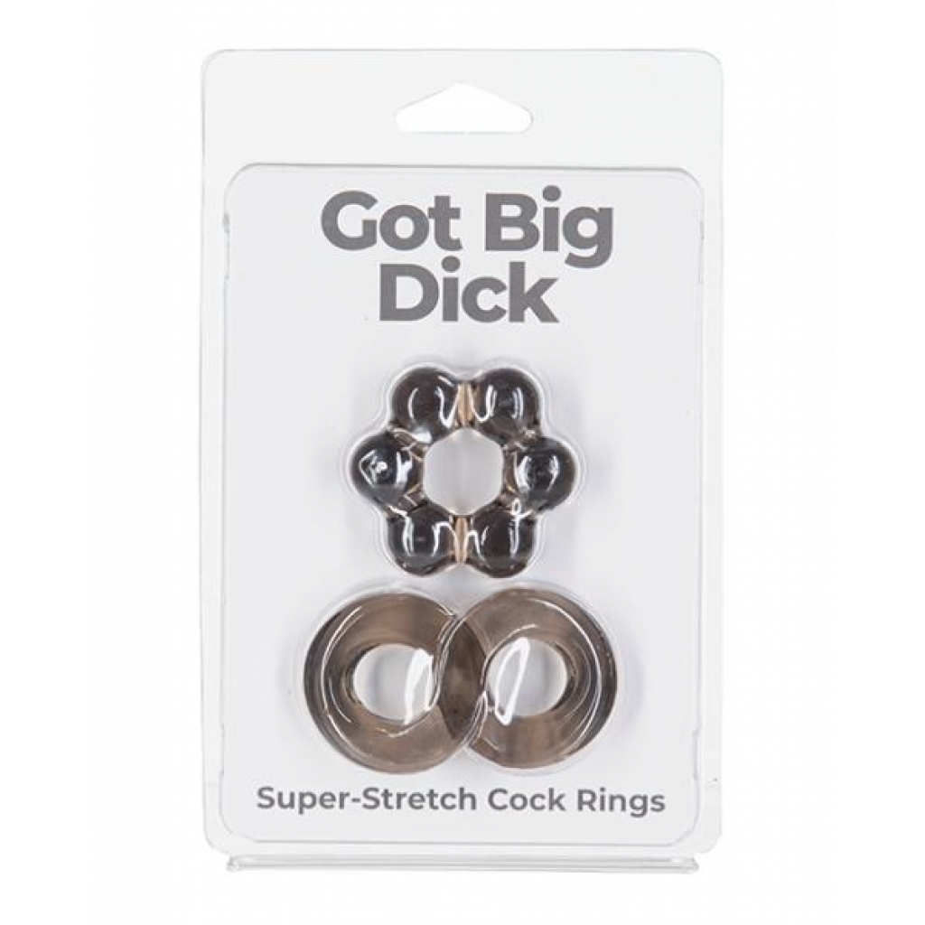 Got Big Dick 2 Pack Cock Rings - Black - Cock Ring Trios