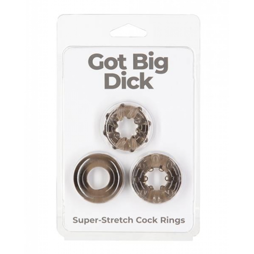 Got Big Dick 3 Pack Cock Rings - Black - Cock Ring Trios