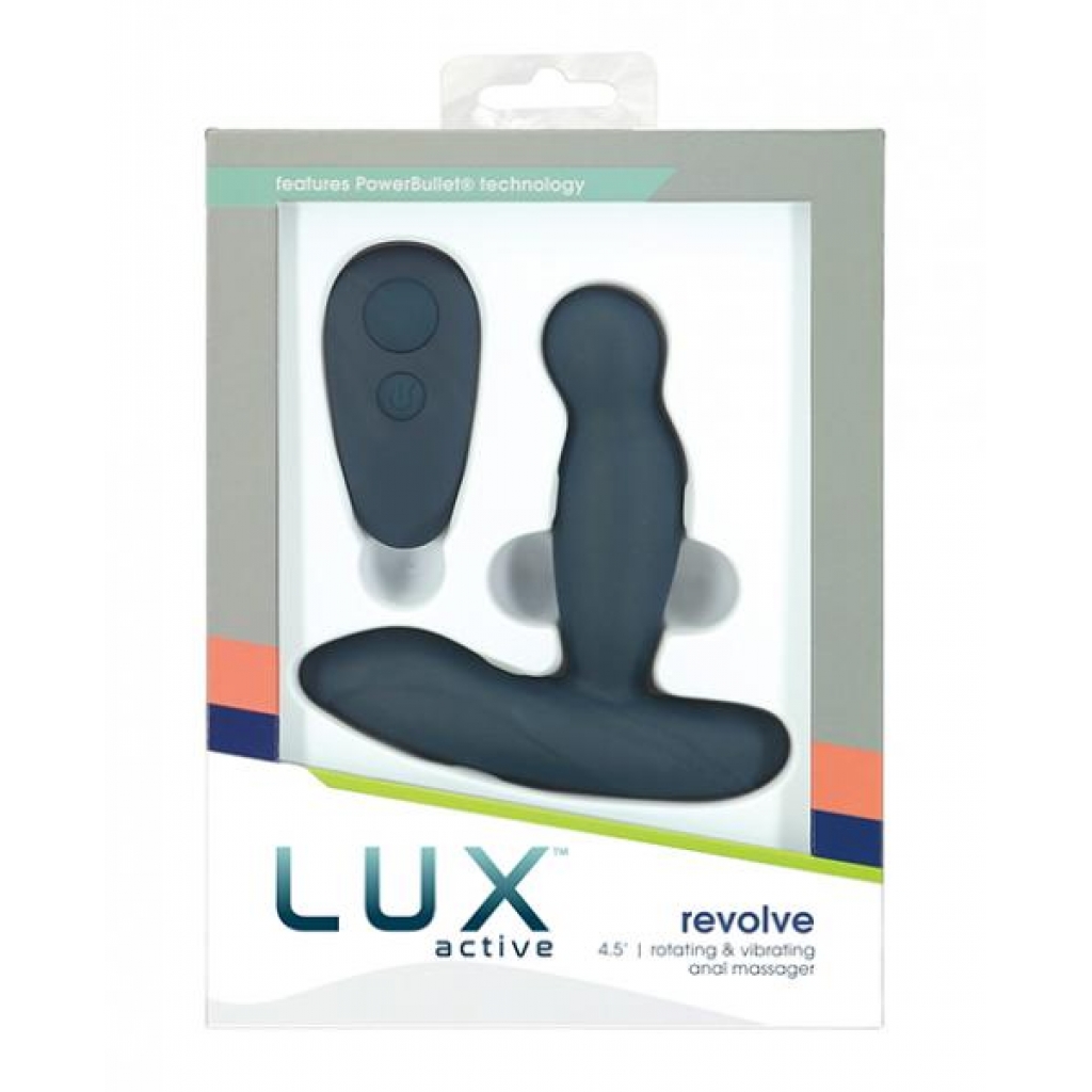 Lux Active Revolve: Rotating & Vibrating Anal Massager, Dark Blue