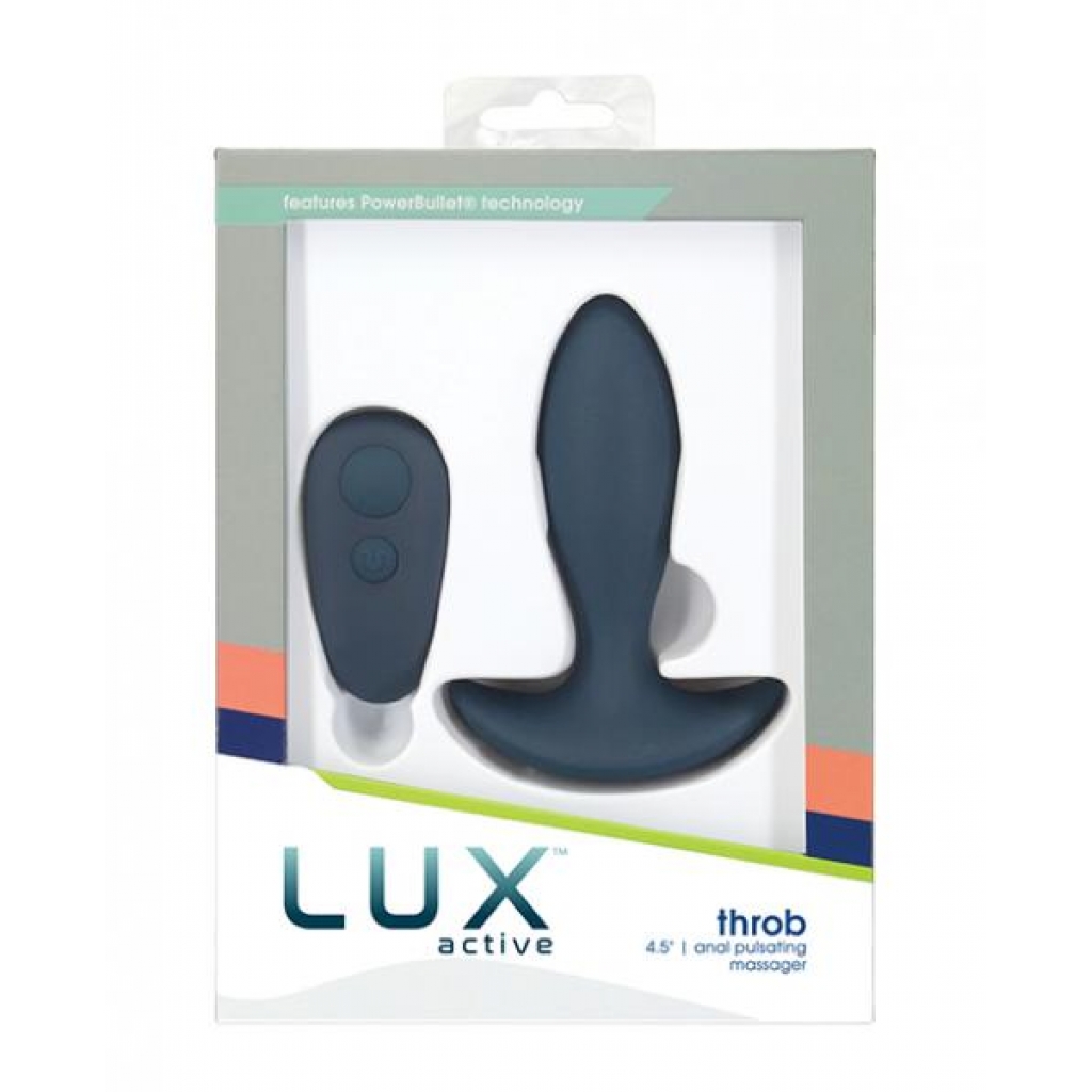 Lux Active Throb Anal Pulsating Massager W/remote - Dark Blue - Anal Plugs