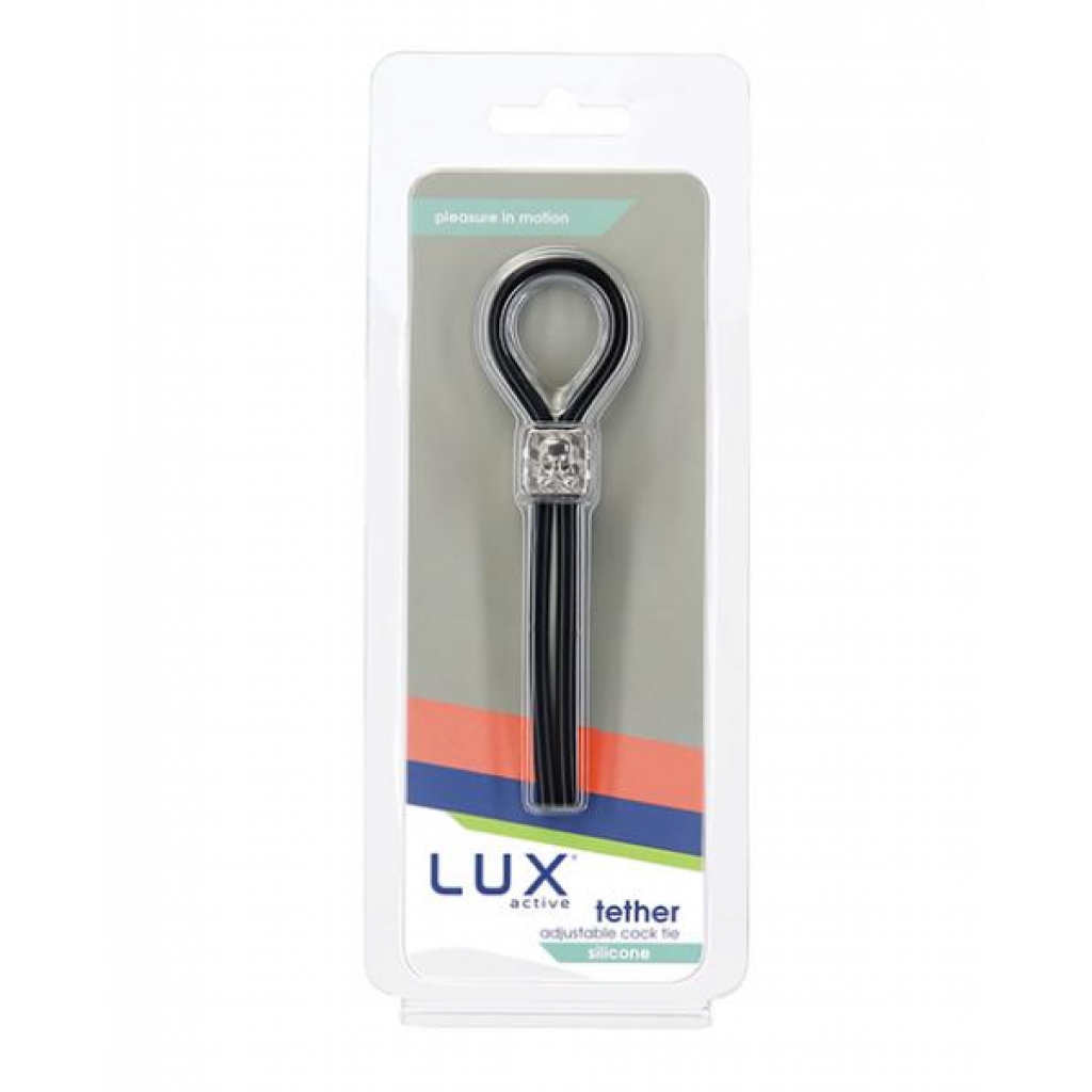 Lux Active Tether Adjustable Cock Tie - Black - Adjustable & Versatile Penis Rings