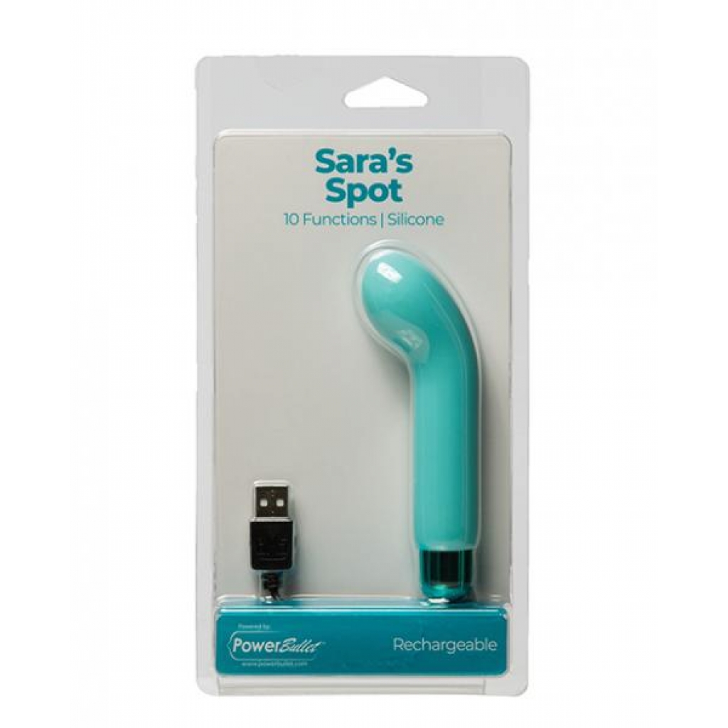 Sara's Spot Rechargeable Bullet W/g Spot Sleeve - 10 Functions Teal - G-Spot Vibrators