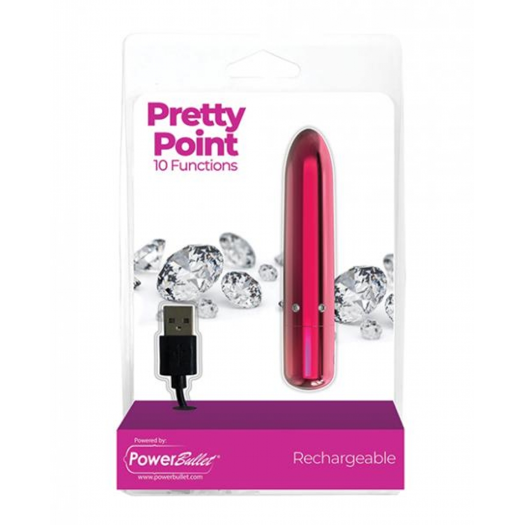 Pretty Point Rechargeable Bullet - 10 Functions Pink - Bullet Vibrators