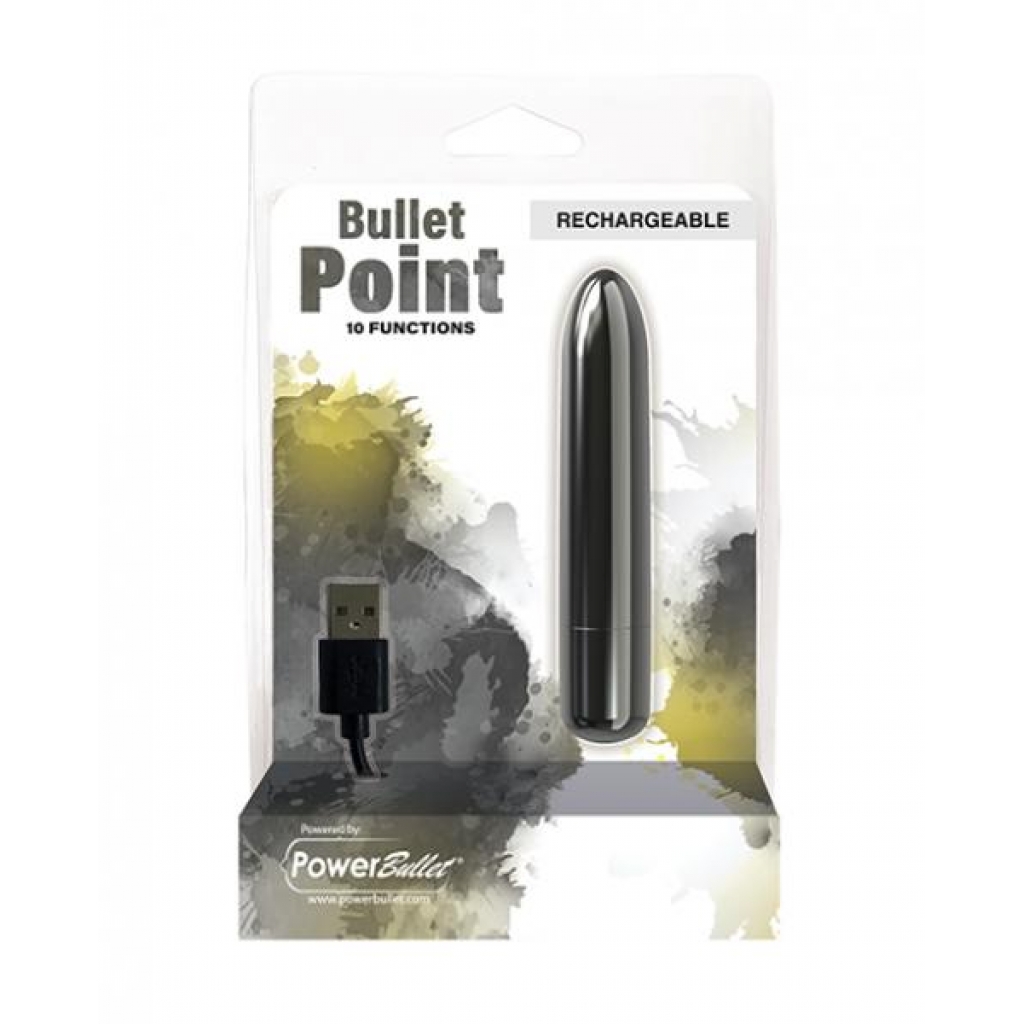 Bullet Point Rechargeable Bullet - 10 Functions Black - Bullet Vibrators