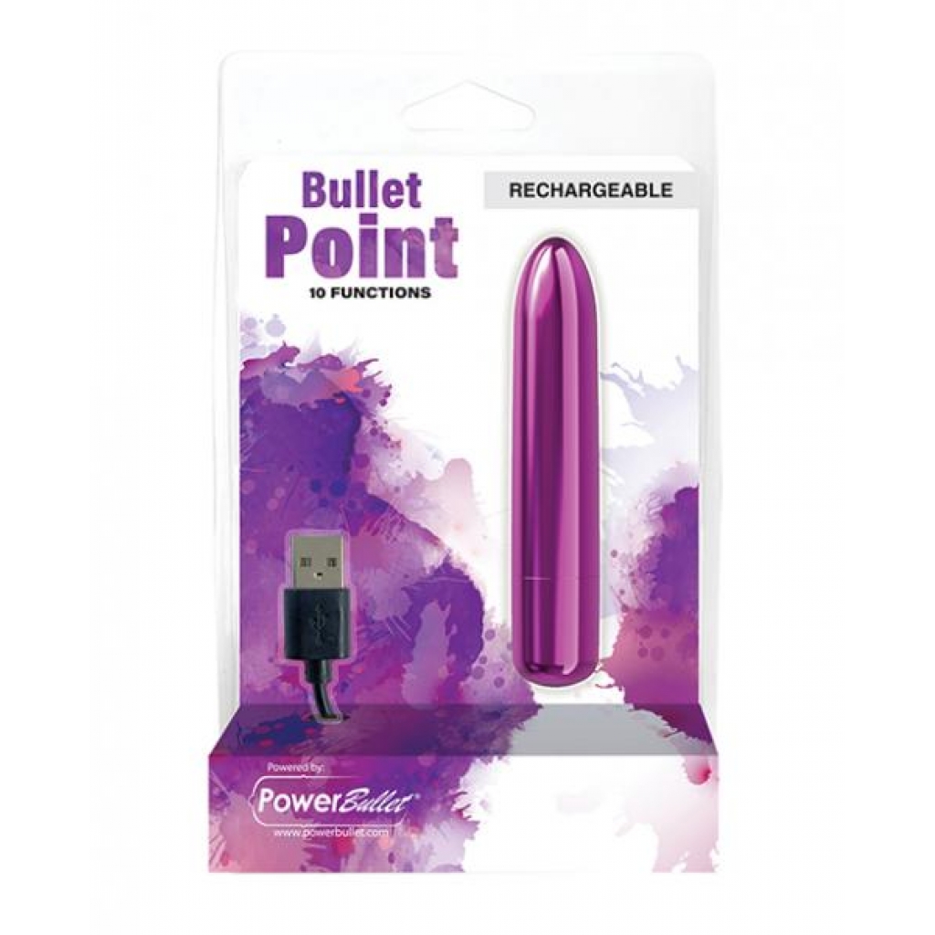 Bullet Point Rechargeable Bullet - 10 Functions Purple - Bullet Vibrators