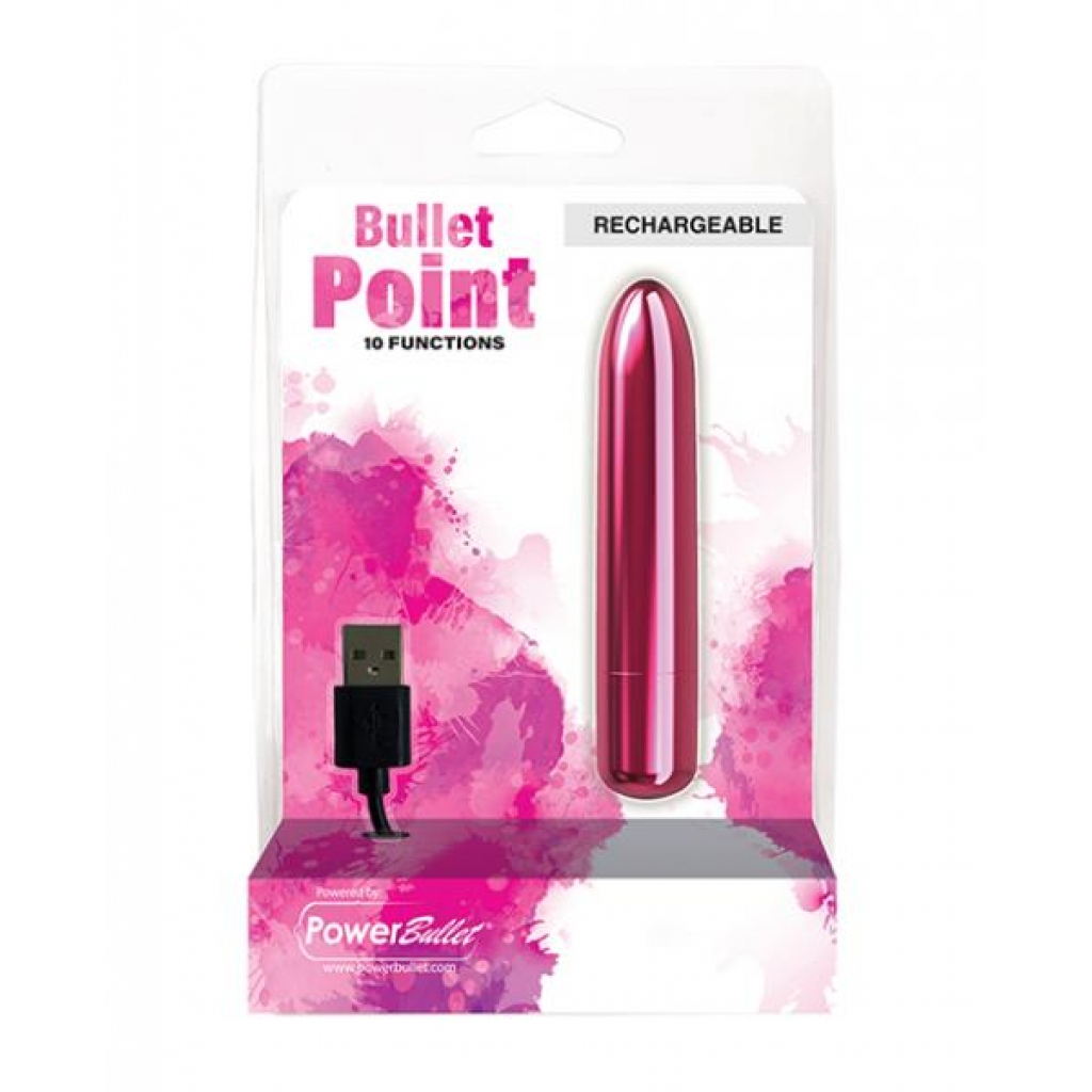 Bullet Point Rechargeable Bullet - 10 Functions Pink - Bullet Vibrators