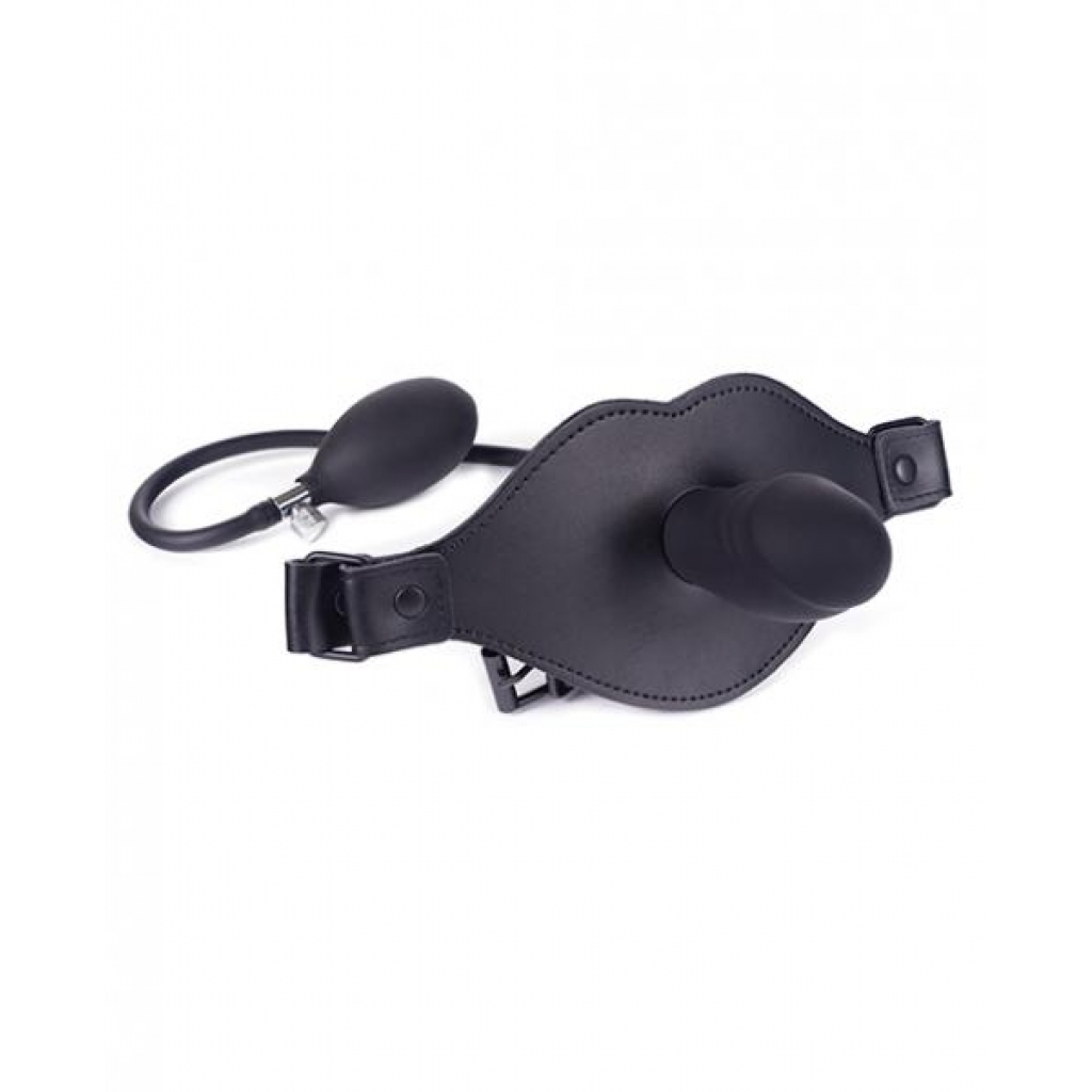 Spartacus Inflatable Dildo Gag With Hand Pump Black O/S - Ball Gags