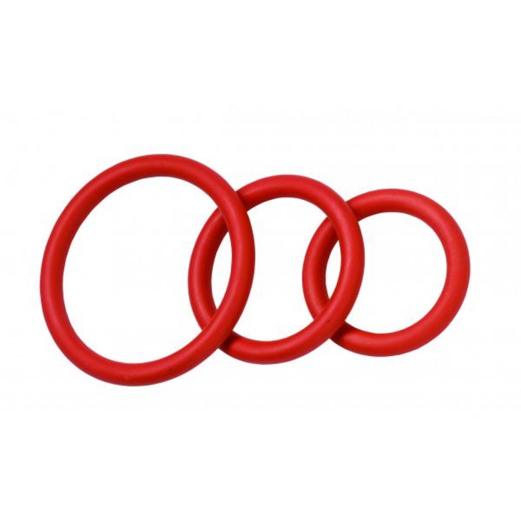 Nitrile C Ring Set - Red - Cock Ring Trios