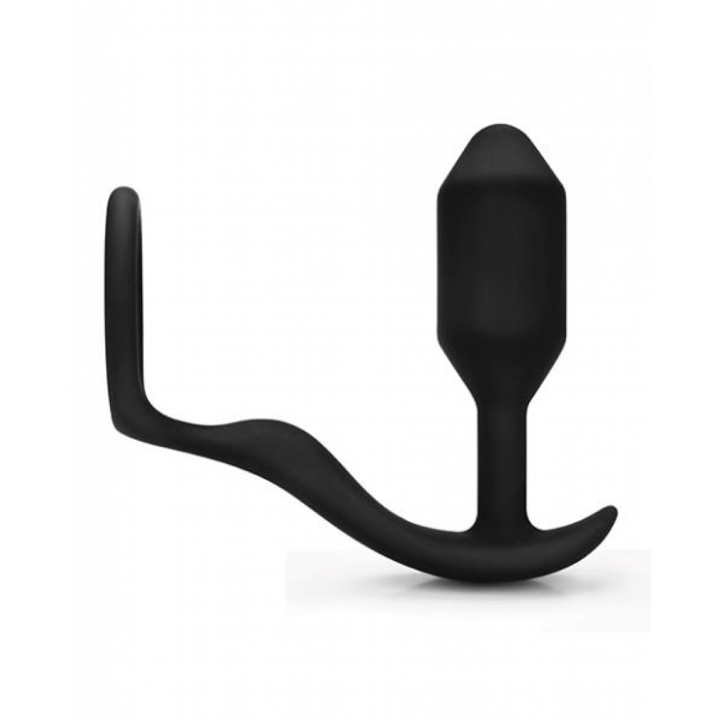 B-Vibe Snug, Tug Weighted Silicone & Penis Ring Black - Prostate Massagers