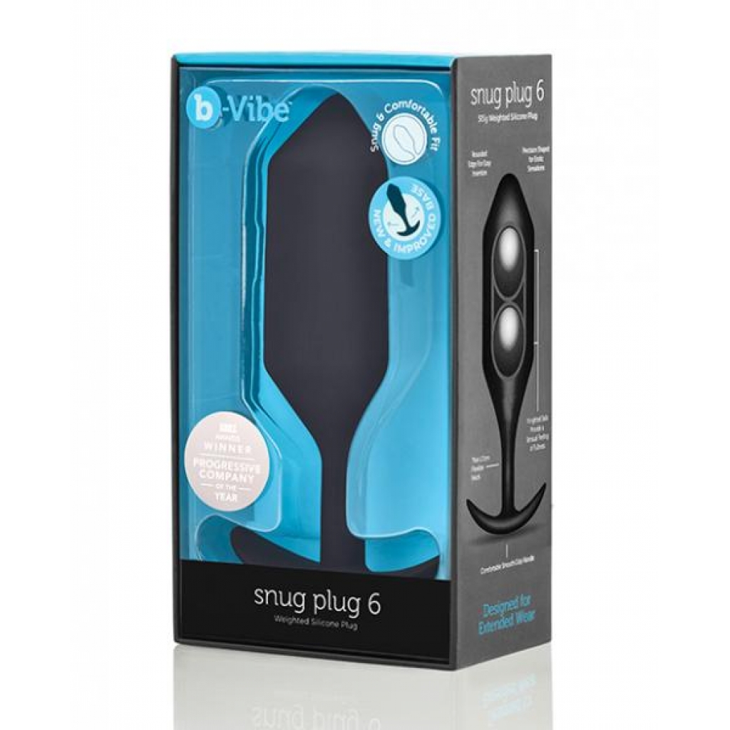 B-vibe Weighted Snug Plug 6 - .515 G Black - Anal Plugs