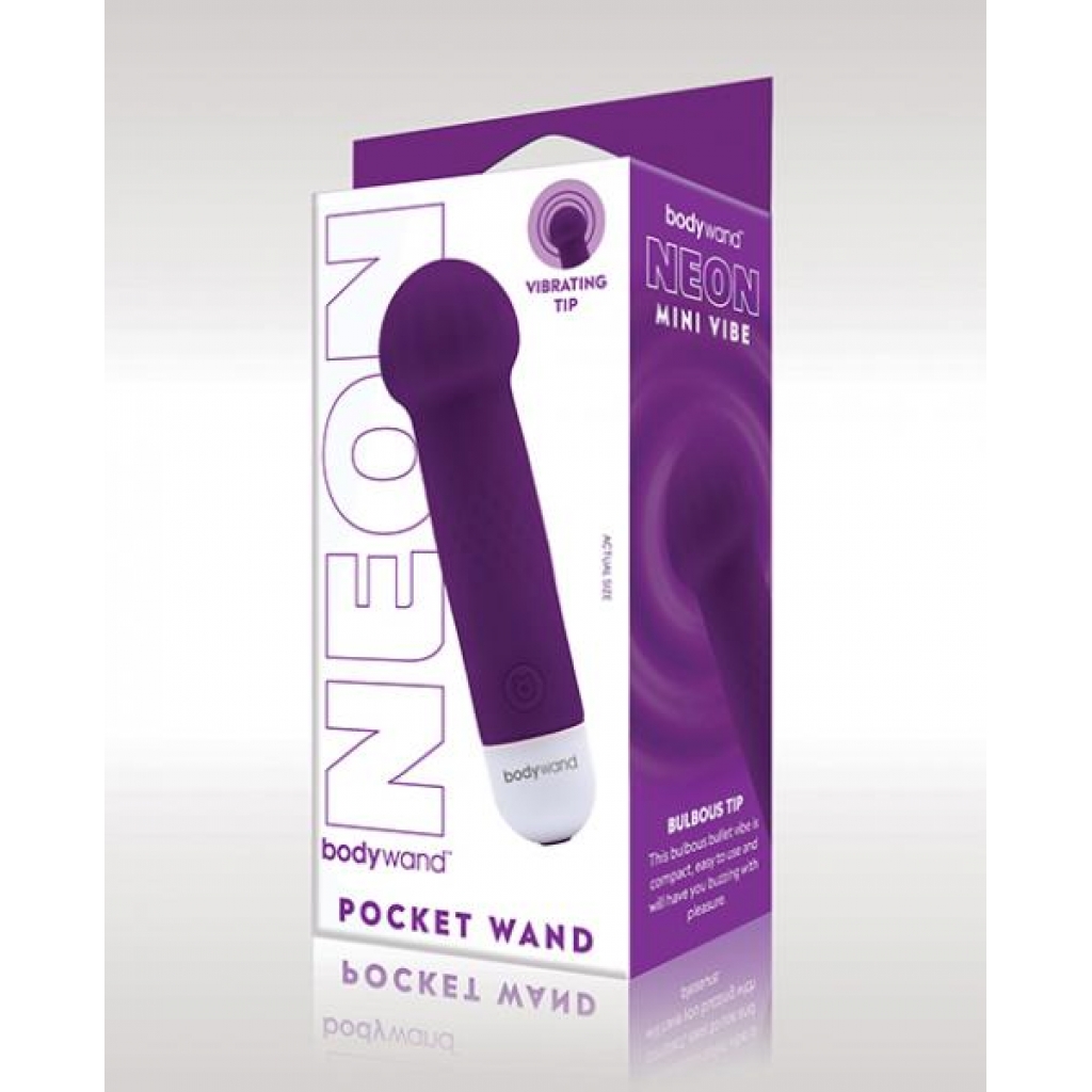 Xgen Bodywand Neon Mini Pocket Wand - Neon Purple - Bullet Vibrators