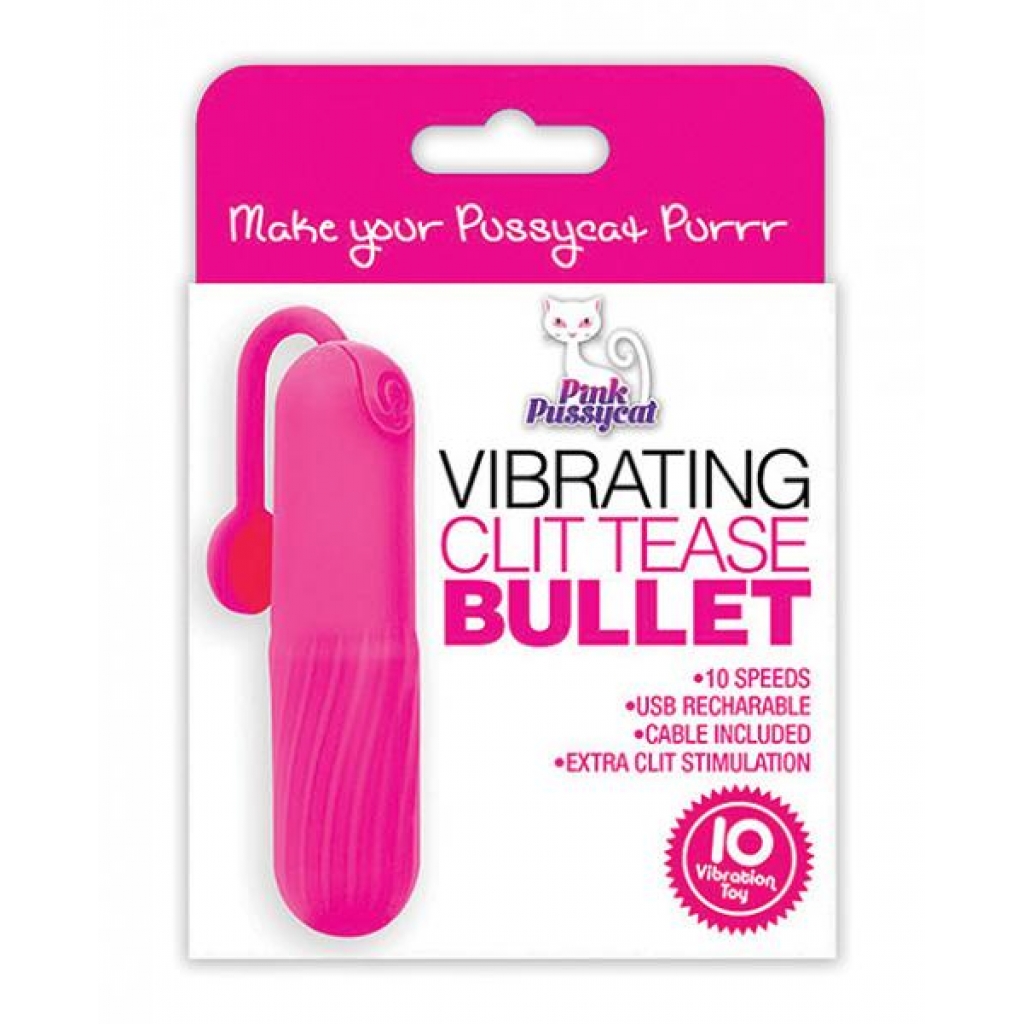 Pink Pussycat Vibrating Clit Tease Bullet - Pink - Bullet Vibrators