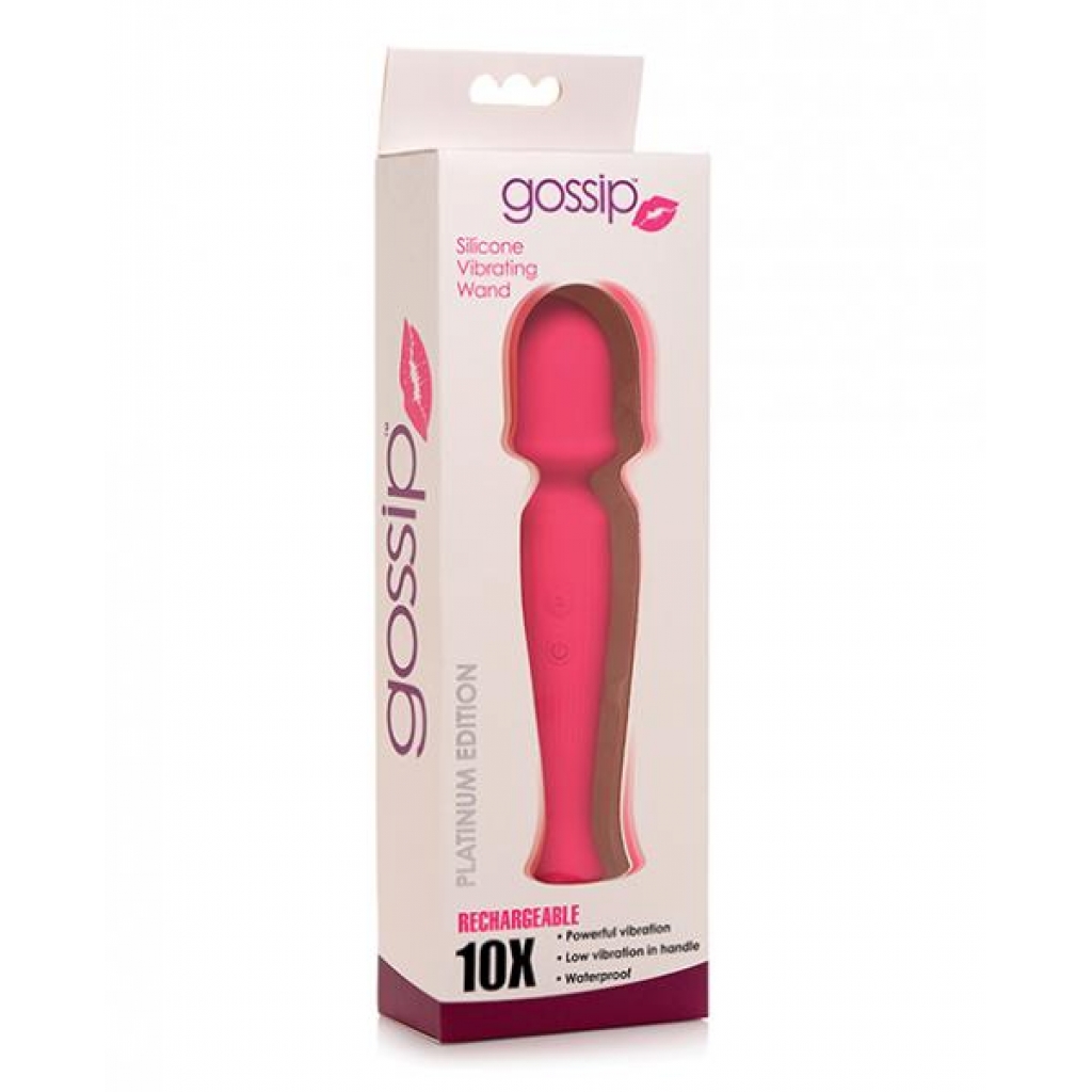 Curve Novelties Gossip Silicone Vibrating Wand 10x - Magenta - Body Massagers