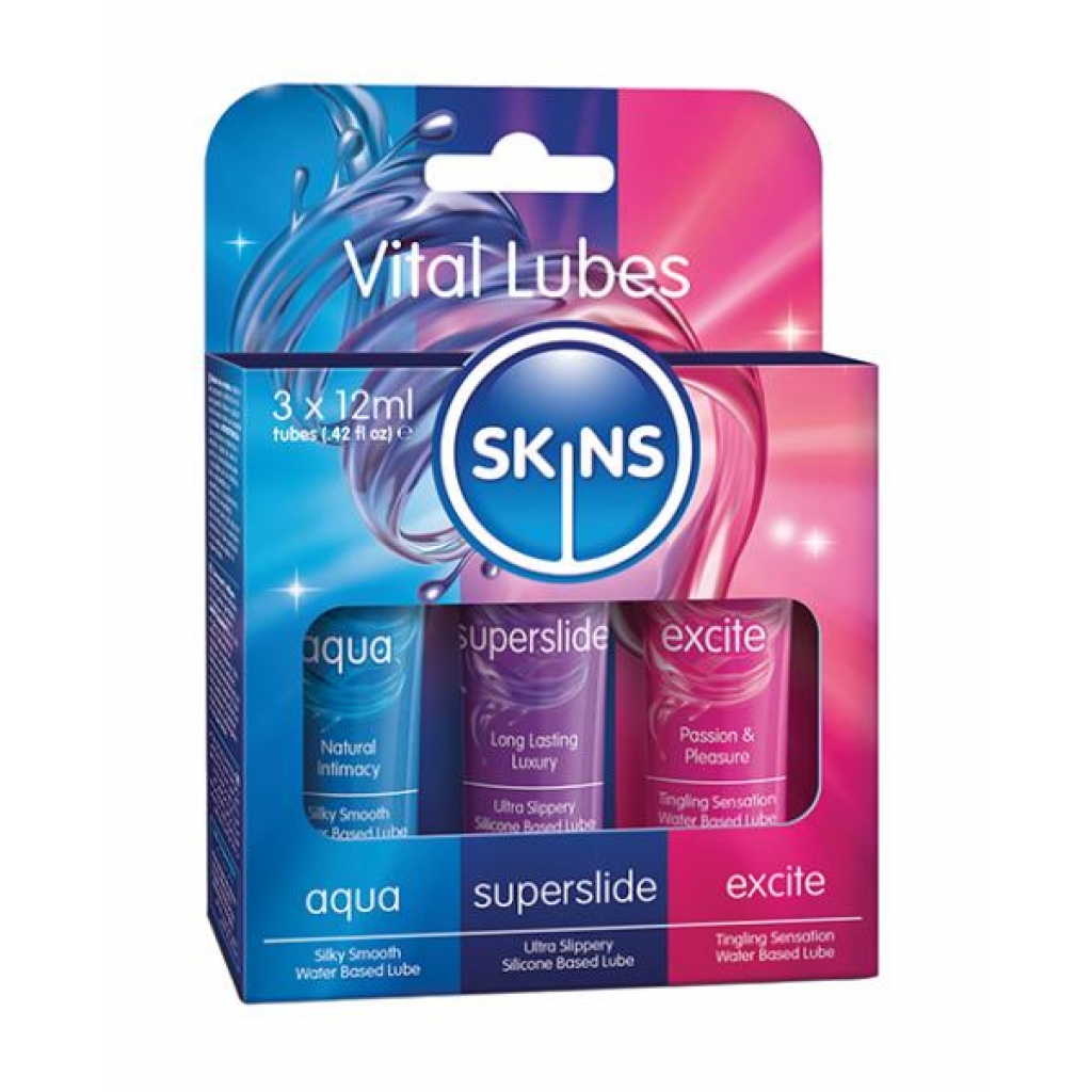 Skins Vital Lubes - 12 Ml Tubes Pack Of 3 - Lubricants