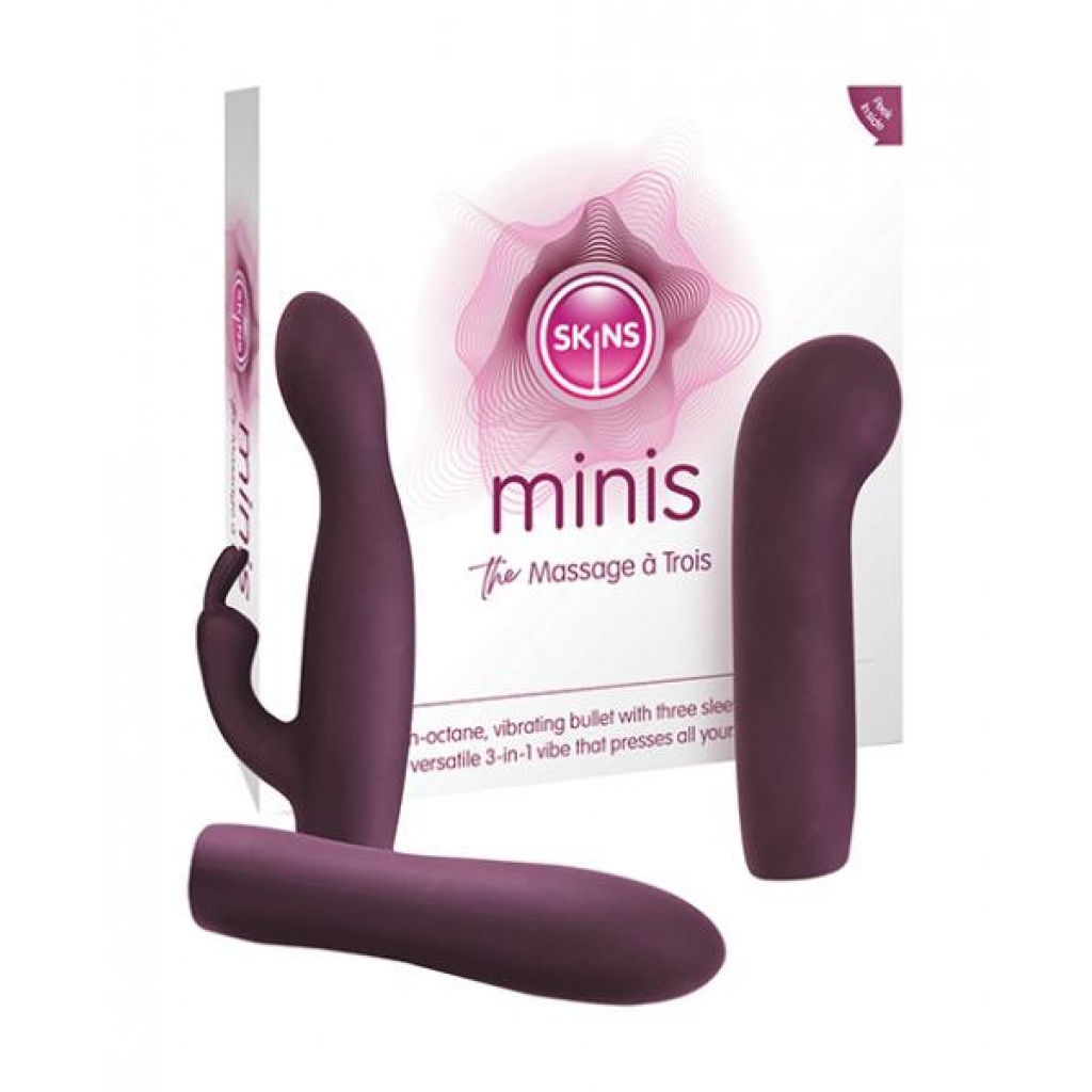 Skins Minis Massage A Trois - Magenta - Rabbit Vibrators