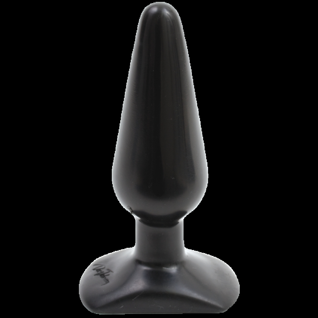 Medium Black Rubber Butt Plug for Intermediate Pleasure