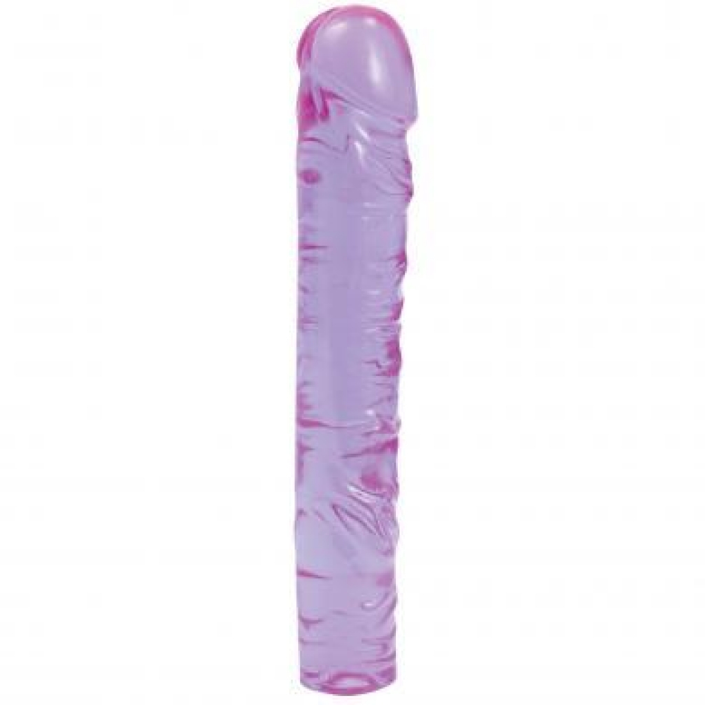 Crystal Jellies 10in Classic Dildo - Purple - Realistic Dildos & Dongs