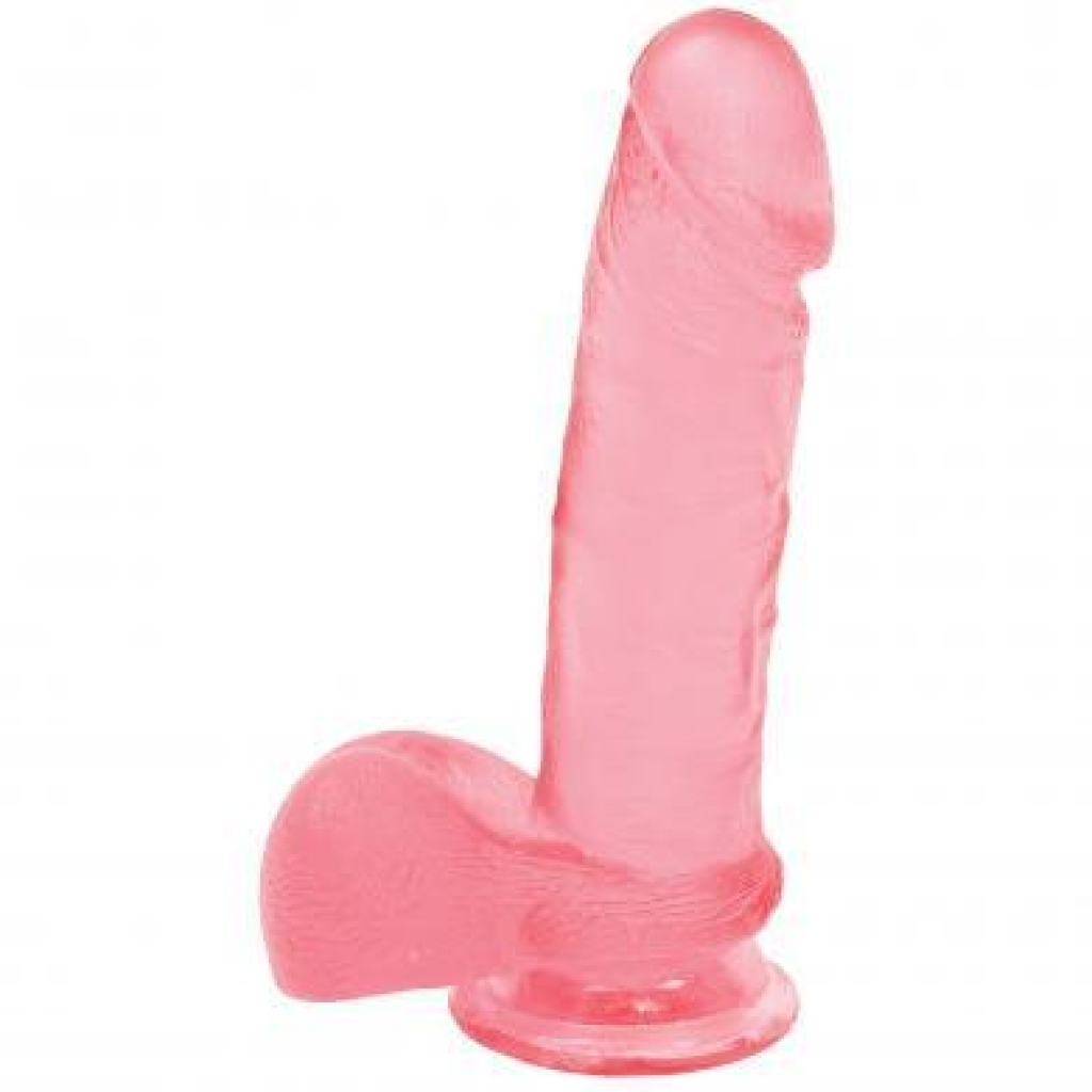 Ballsy Cock With Suction Cup 6in - Pink - Realistic Dildos & Dongs