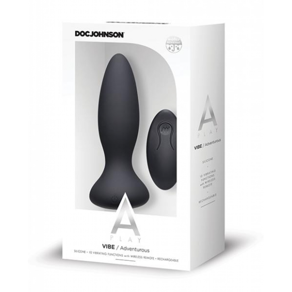 A Play Vibe Rechargeable Adventurous Anal Plug - Black