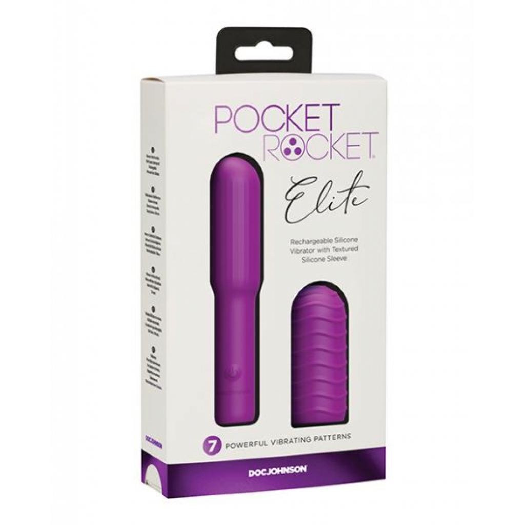 Pocket Rocket Elite Rechargeable W/removable Sleeve - Purple - Pocket Rockets