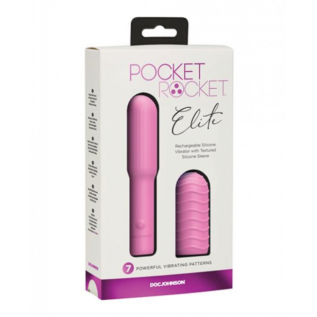 Pocket Rocket Elite Rechargeable W/removable Sleeve - Pink - Pocket Rockets