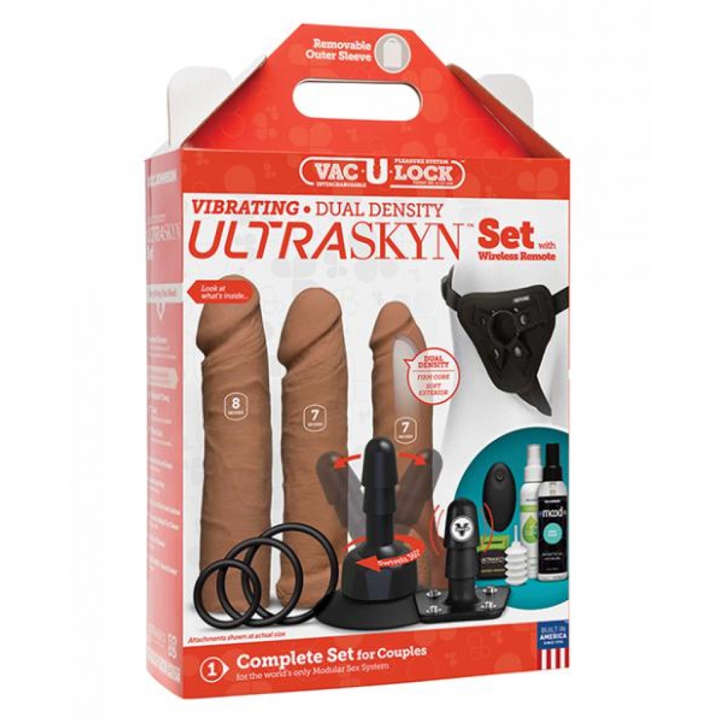 Vac-U-Lock Vibrating Ultraskyn Couples Set with Remote Control