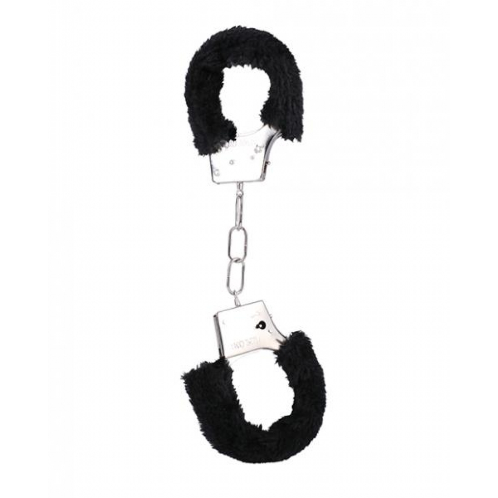 In A Bag Furry Handcuffs - Black - Handcuffs