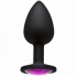 Booty Bling Small Black Plug Pink Stone - Anal Plugs