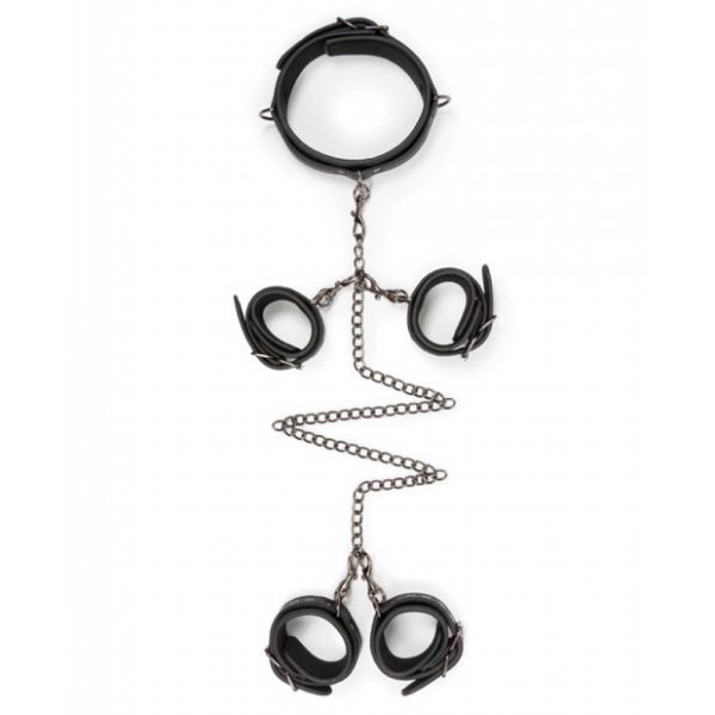 Easy Toys Fetish Set - Collar, Ankle & Wrist Cuffs - Black