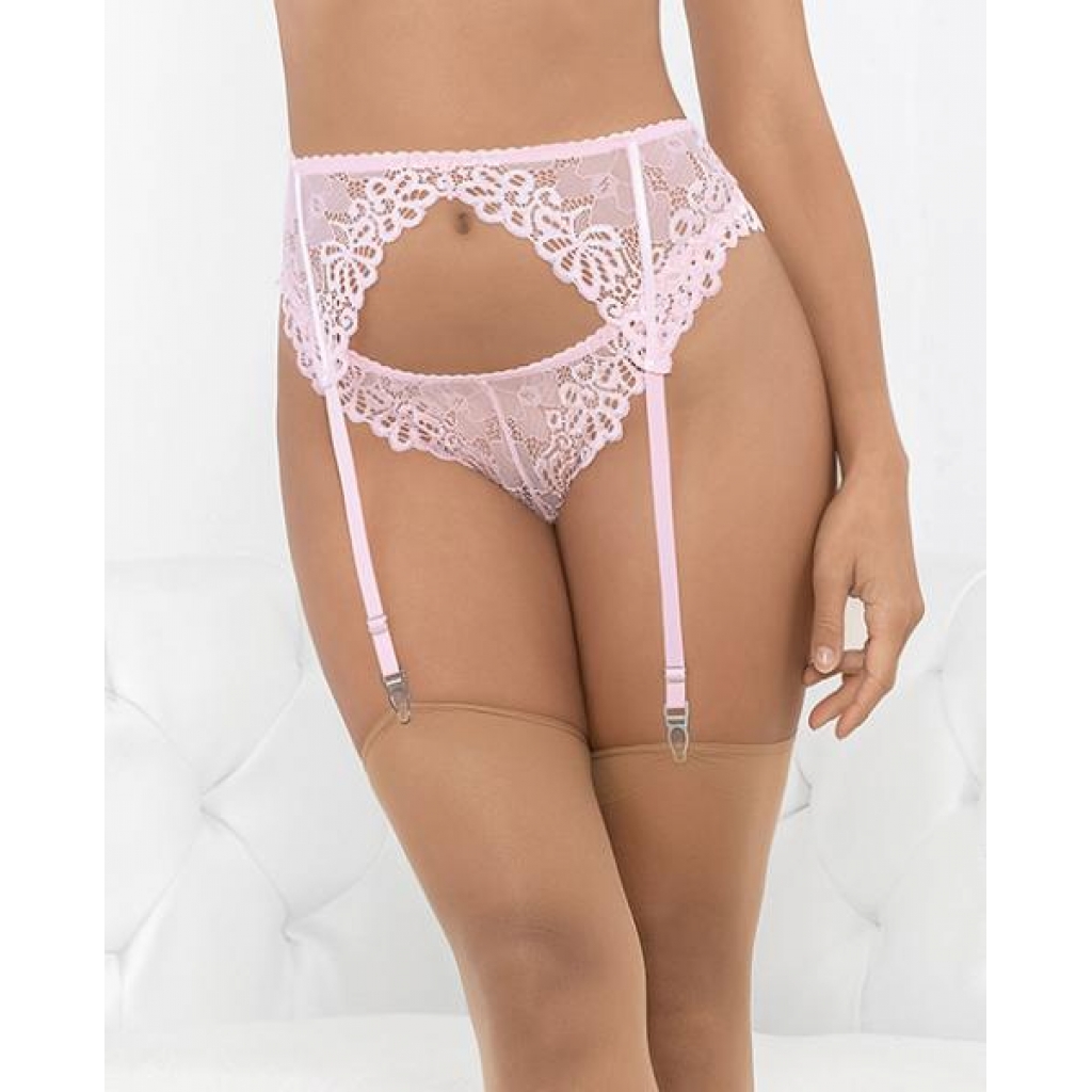 Lace Romance Garterbelt Pink Lg - Bodystockings, Pantyhose & Garters