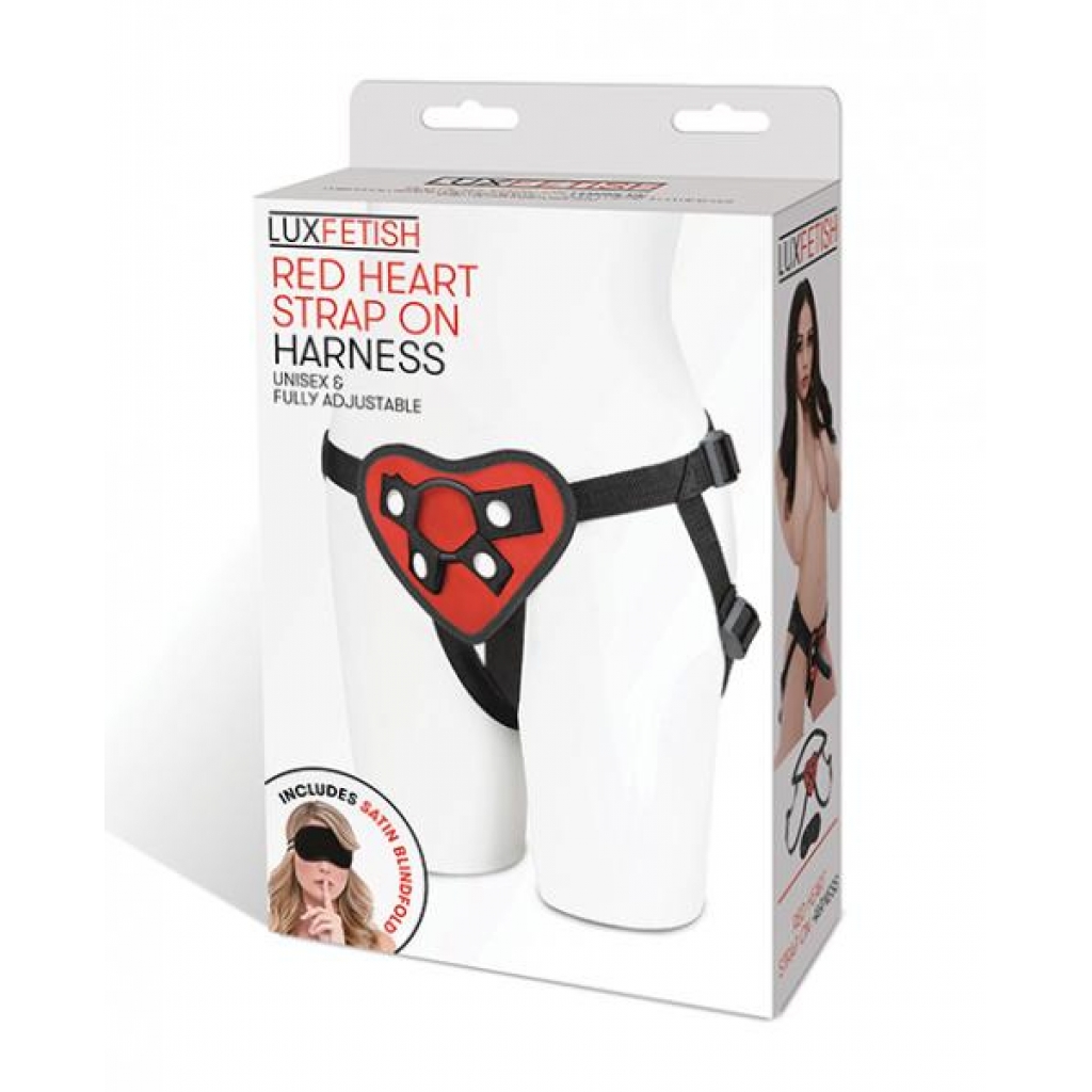 Lux Fetish Red Heart Strap On Harness Set - Harnesses