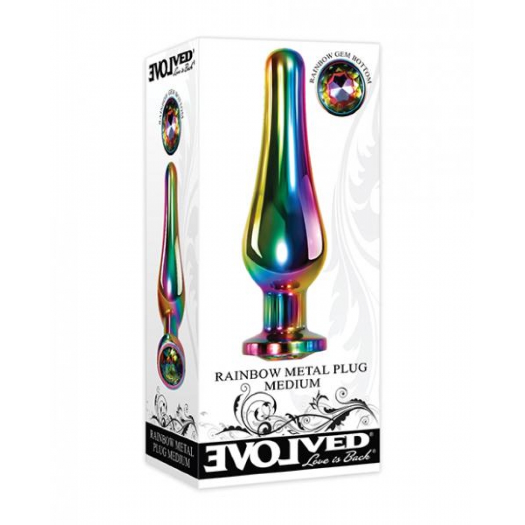 Evolved Rainbow Metal Plug - Medium - Anal Plugs