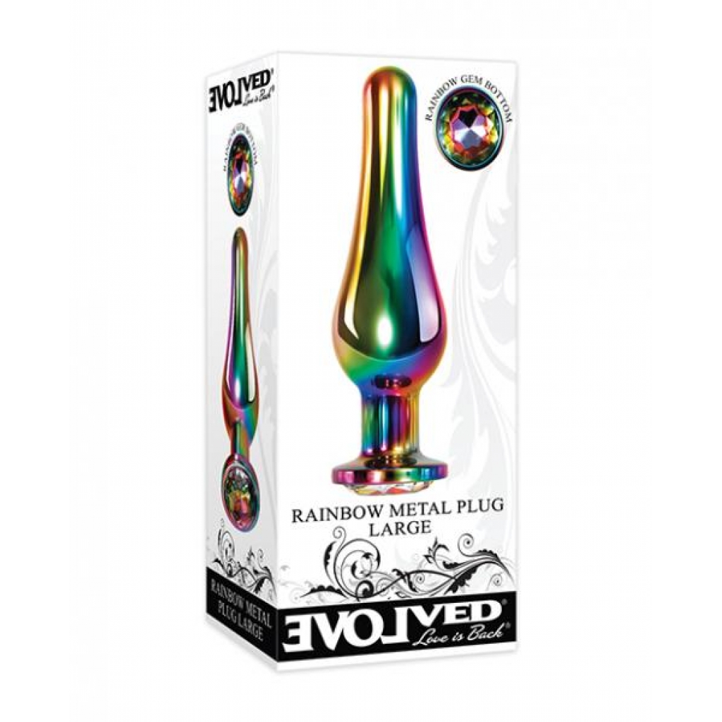 Evolved Rainbow Metal Plug - Large - Anal Plugs