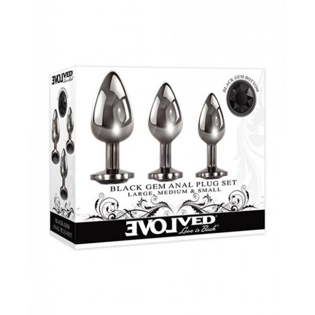 Evolved Black Gem Anal Plug Set - Anal Plugs