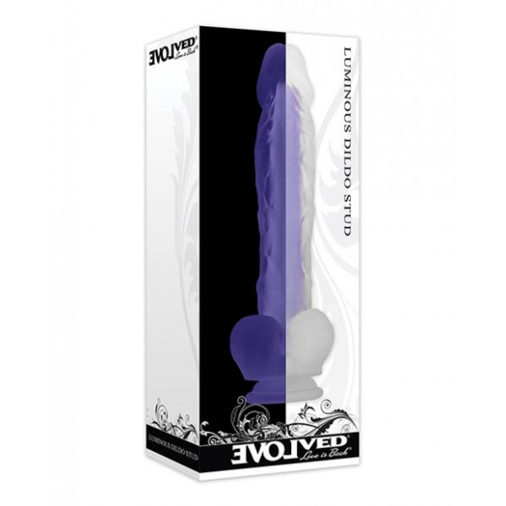 Evolved Luminous Dildo Stud Non Vibrating - Purple - Realistic Dildos & Dongs