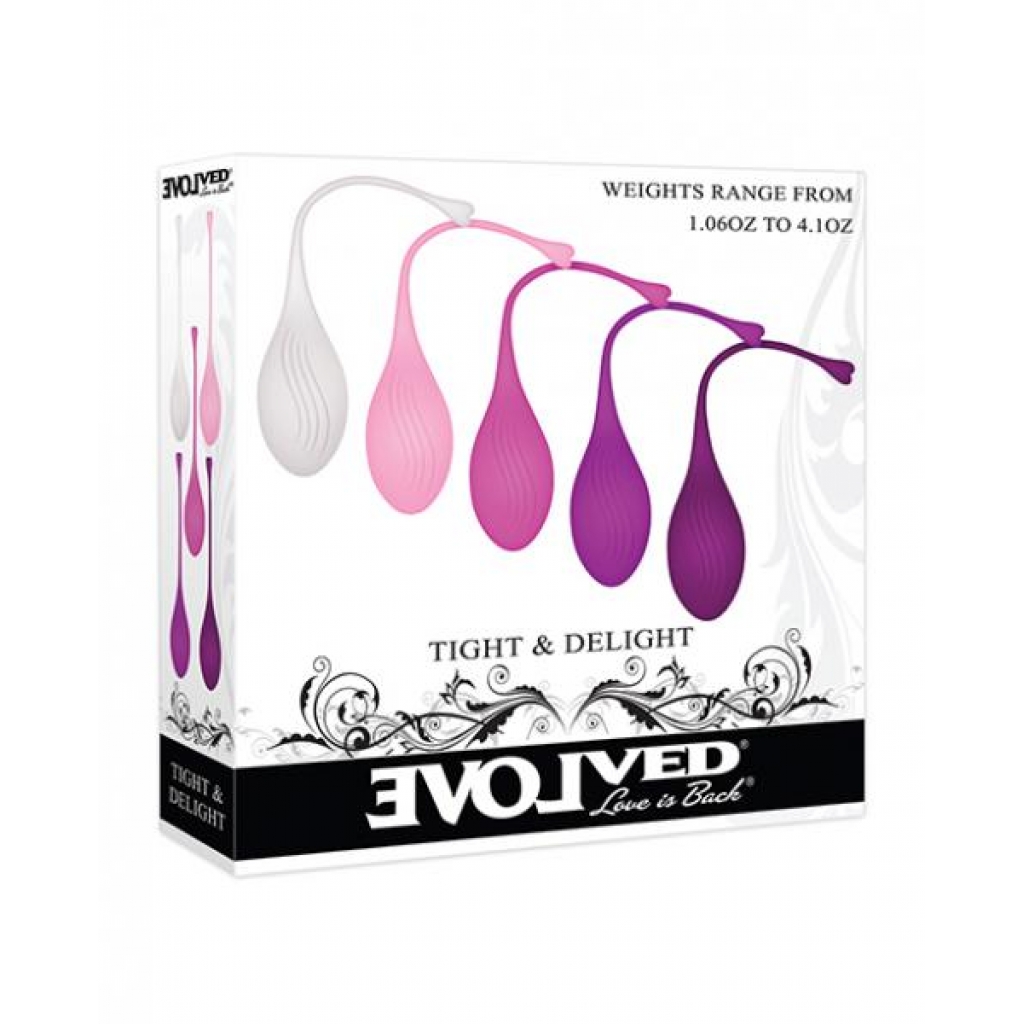 Evolved Tight & Delight 5 Pc Weighted Kegel Ball Set - Assorted Colors - Kegel Exercisers