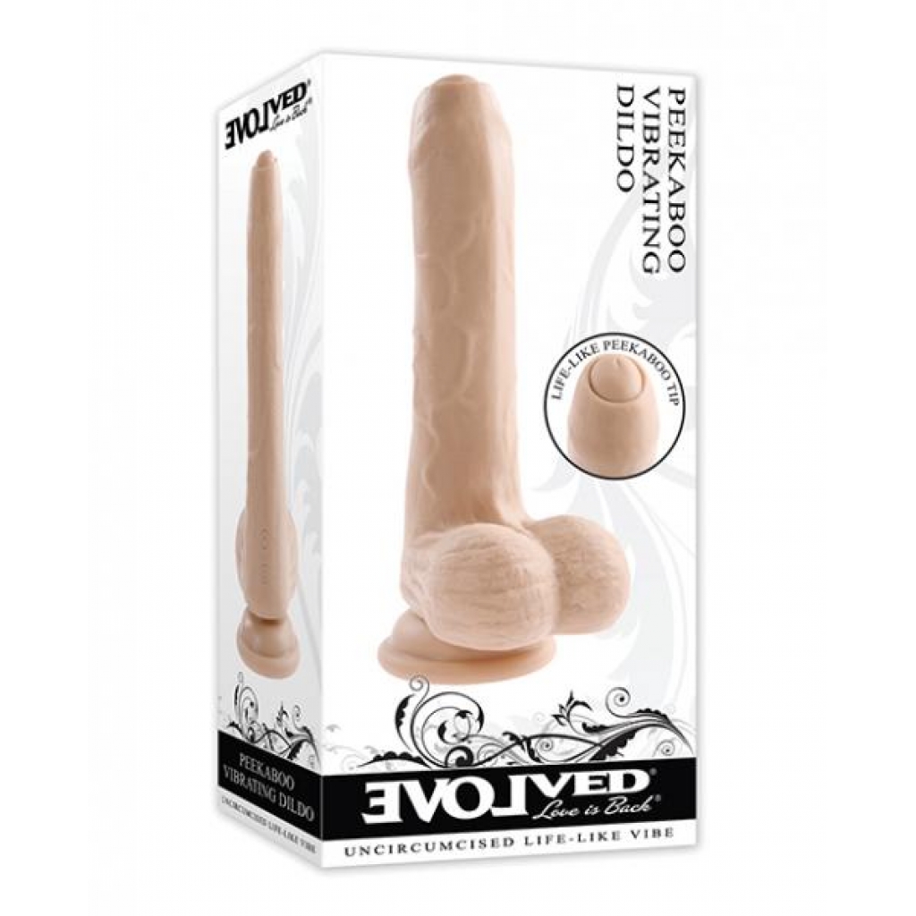 Evolved Peek A Boo Vibrating Dildo - Ivory - Realistic