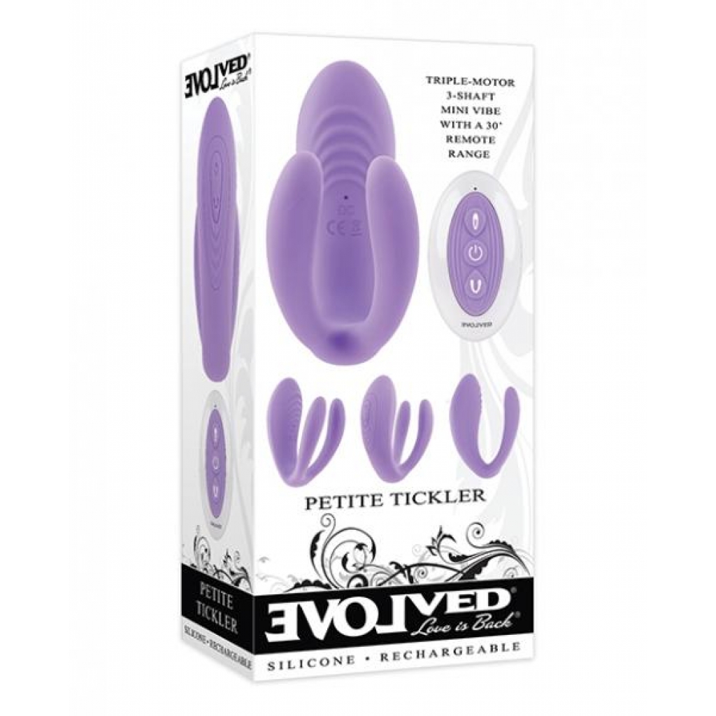 Evolved Petite Tickler Mini Vibe W/remote - Purple - Luxury