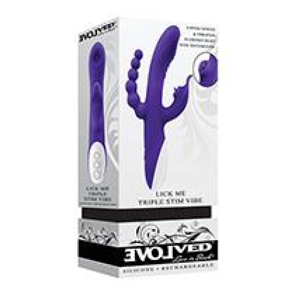 Evolved Lick Me Triple Stim Vibe - Purple - G-Spot Vibrators Clit Stimulators