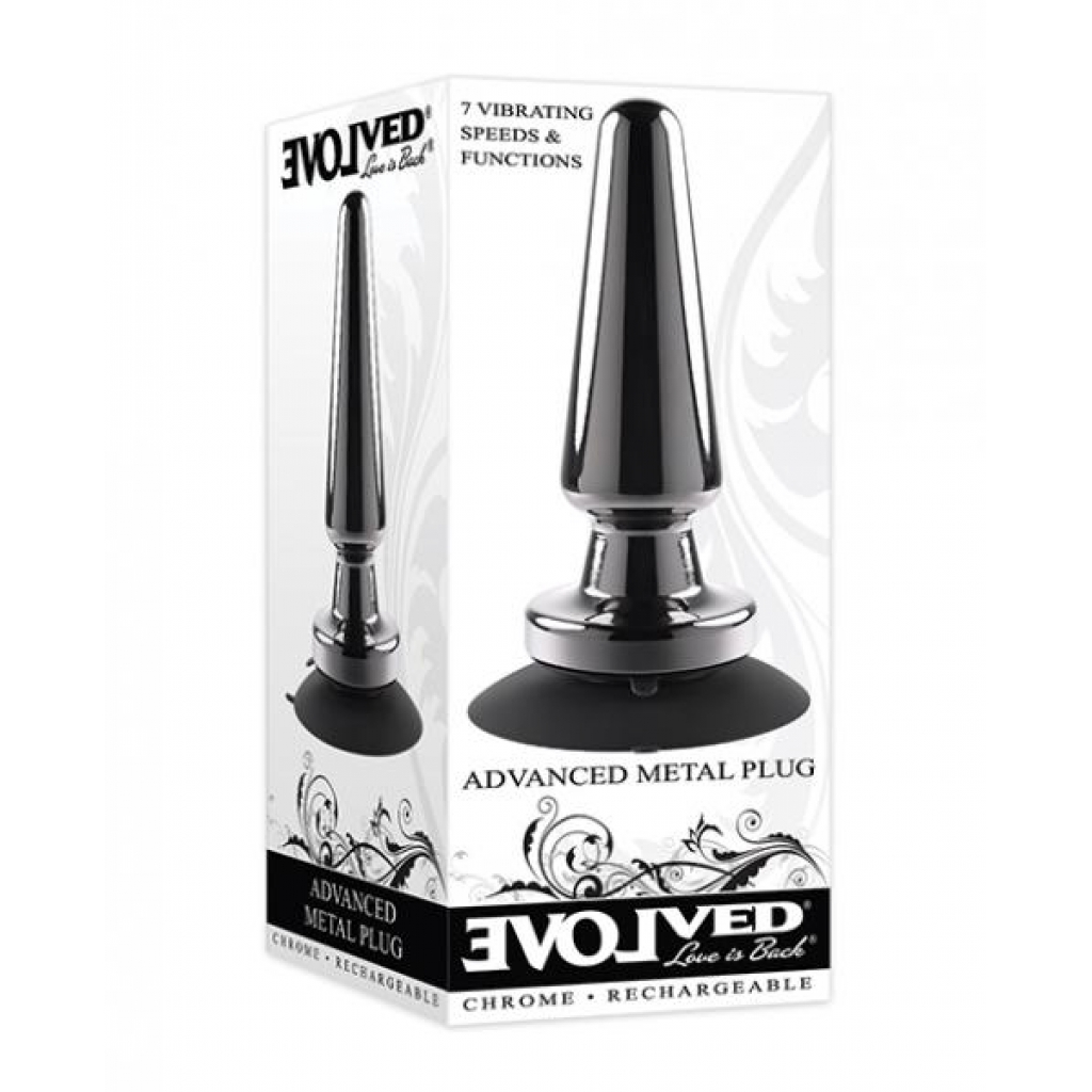 Evolved Advanced Vibrating Rechargeable Metal Plug - Black - Anal Plugs