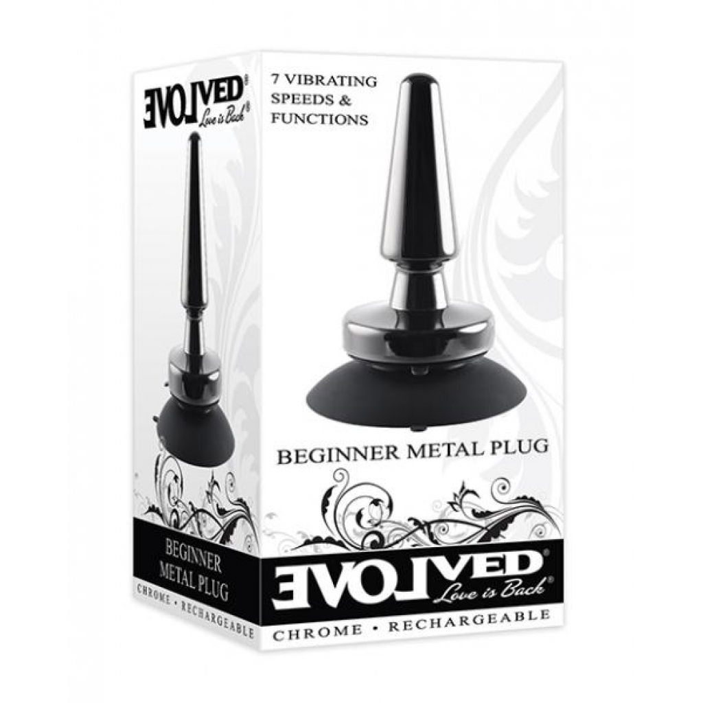 Evolved Beginner Vibrating Rechargeable Metal Plug - Black - Anal Plugs