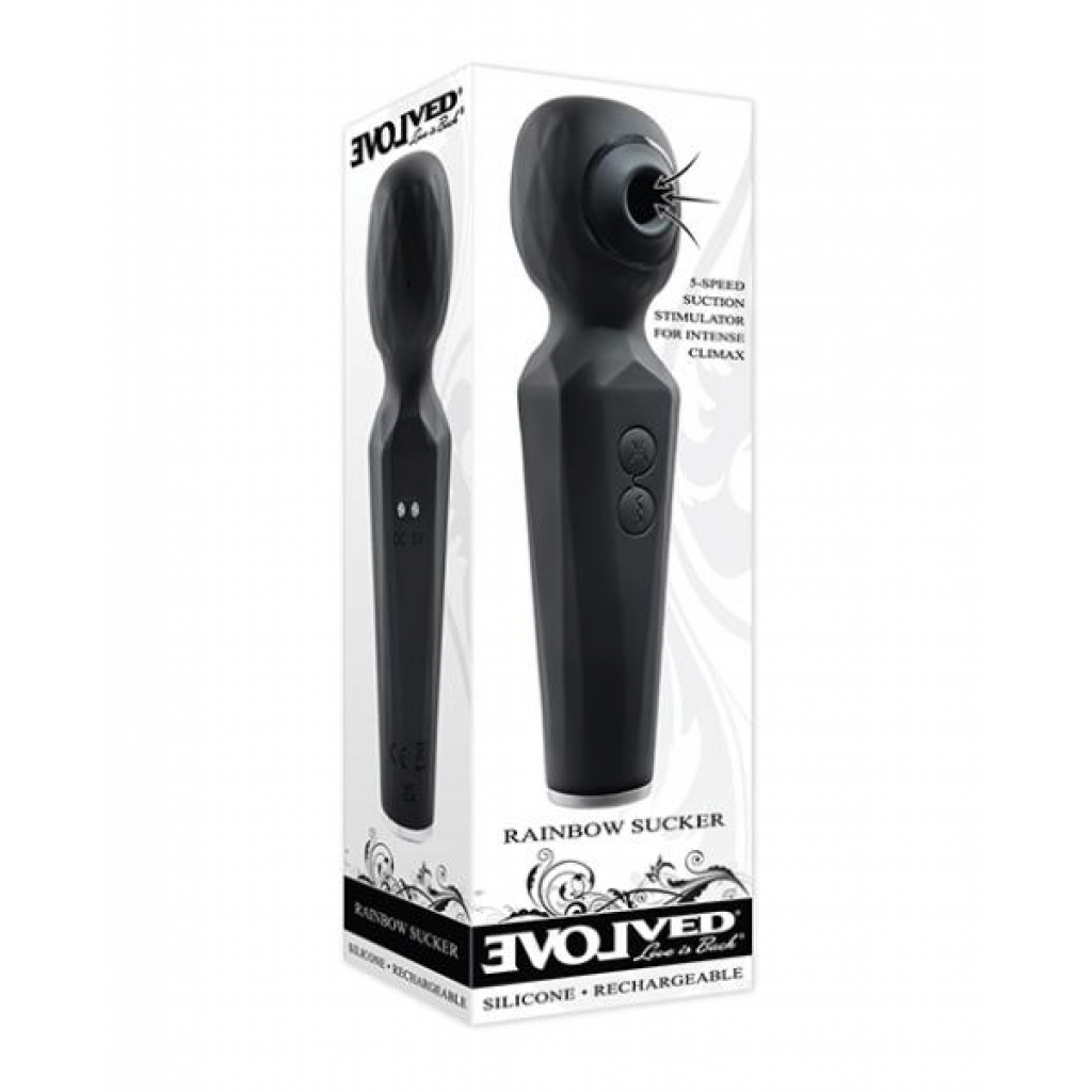 Evolved Rainbow Sucker Wand - Black - Body Massagers