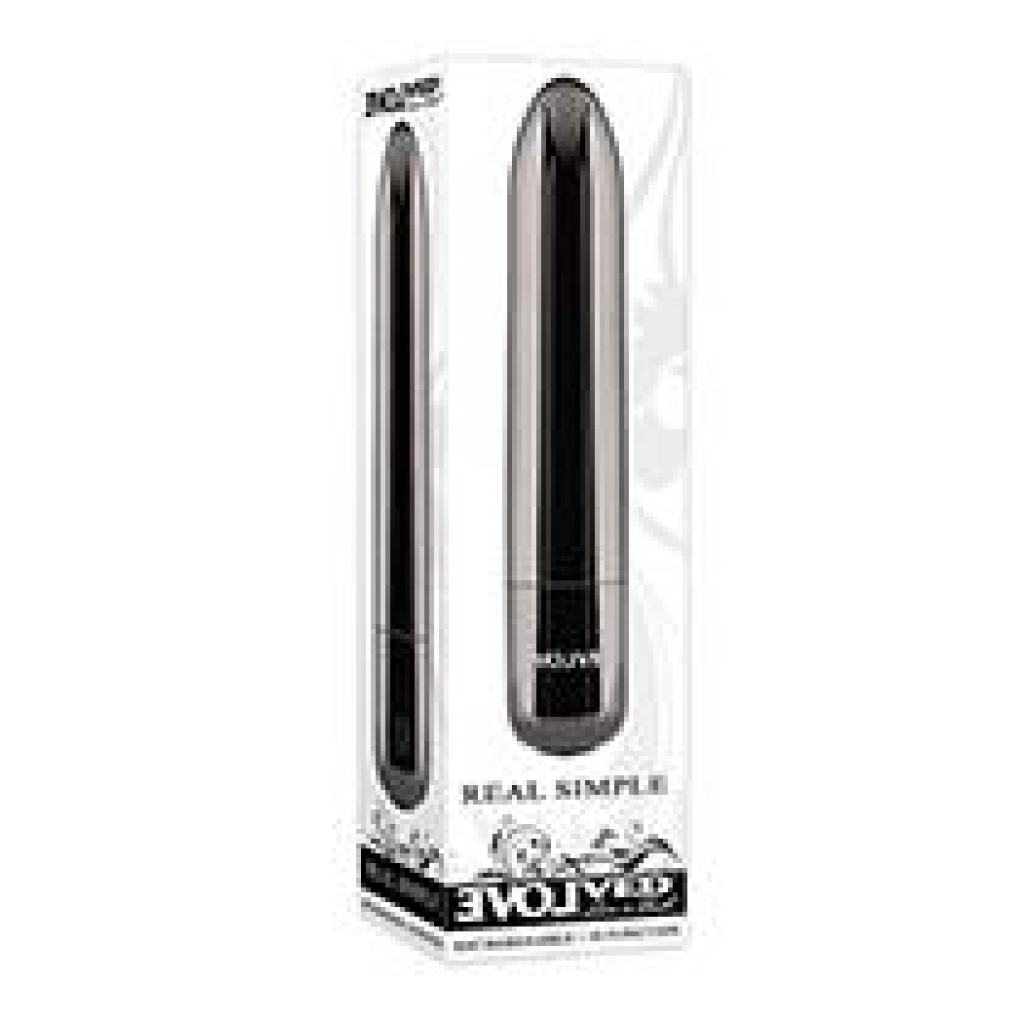 Evolved Real Simple Rechargeable Bullet - Black Chrome - Traditional