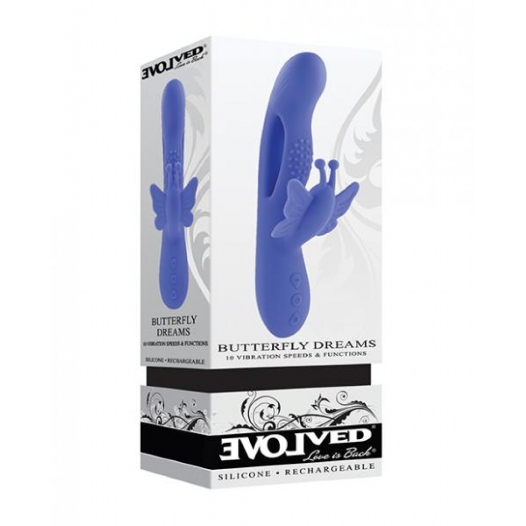 Evolved Butterfly Dreams - Blue - G-Spot Vibrators Clit Stimulators