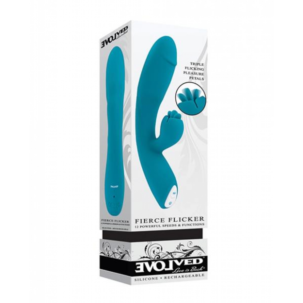 Evolved Fierce Flicker - Teal - G-Spot Vibrators Clit Stimulators