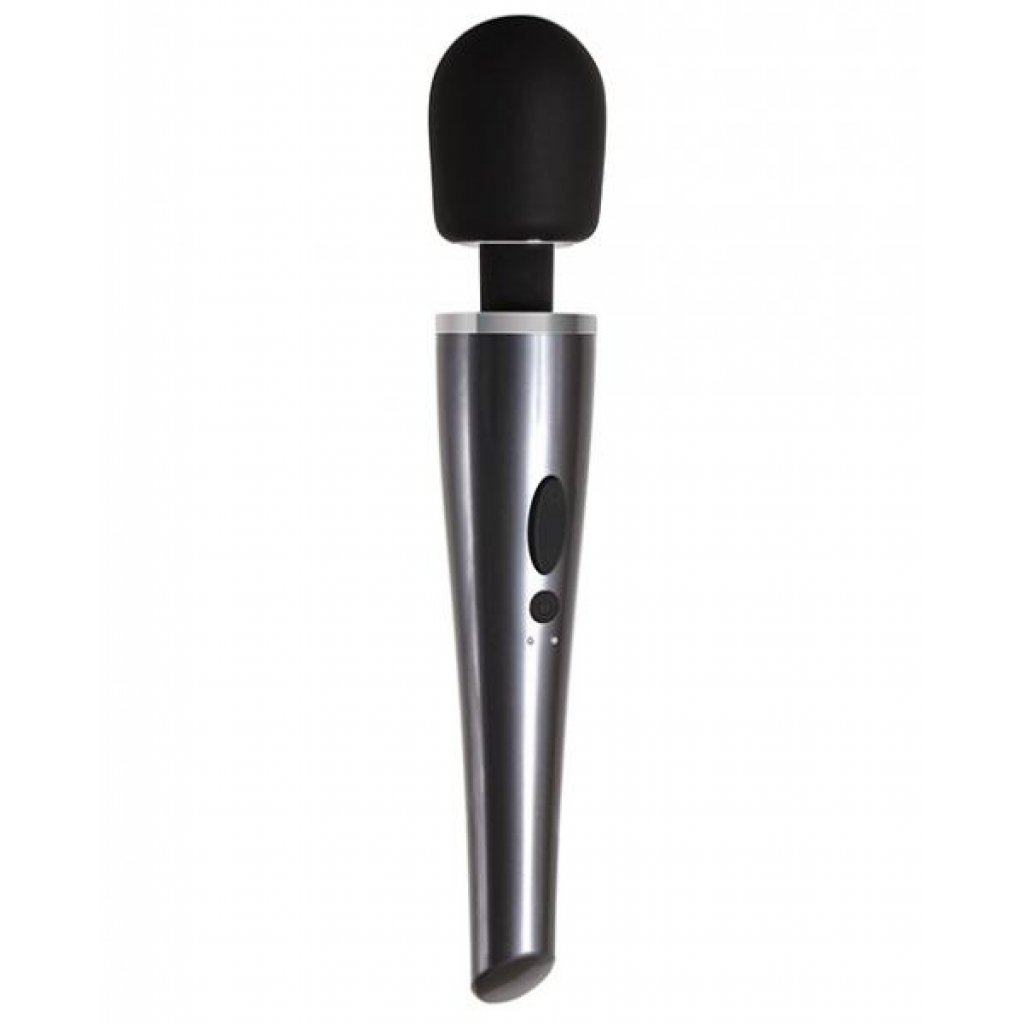 Mighty Metallic Wand Body Massager in Gray & Black